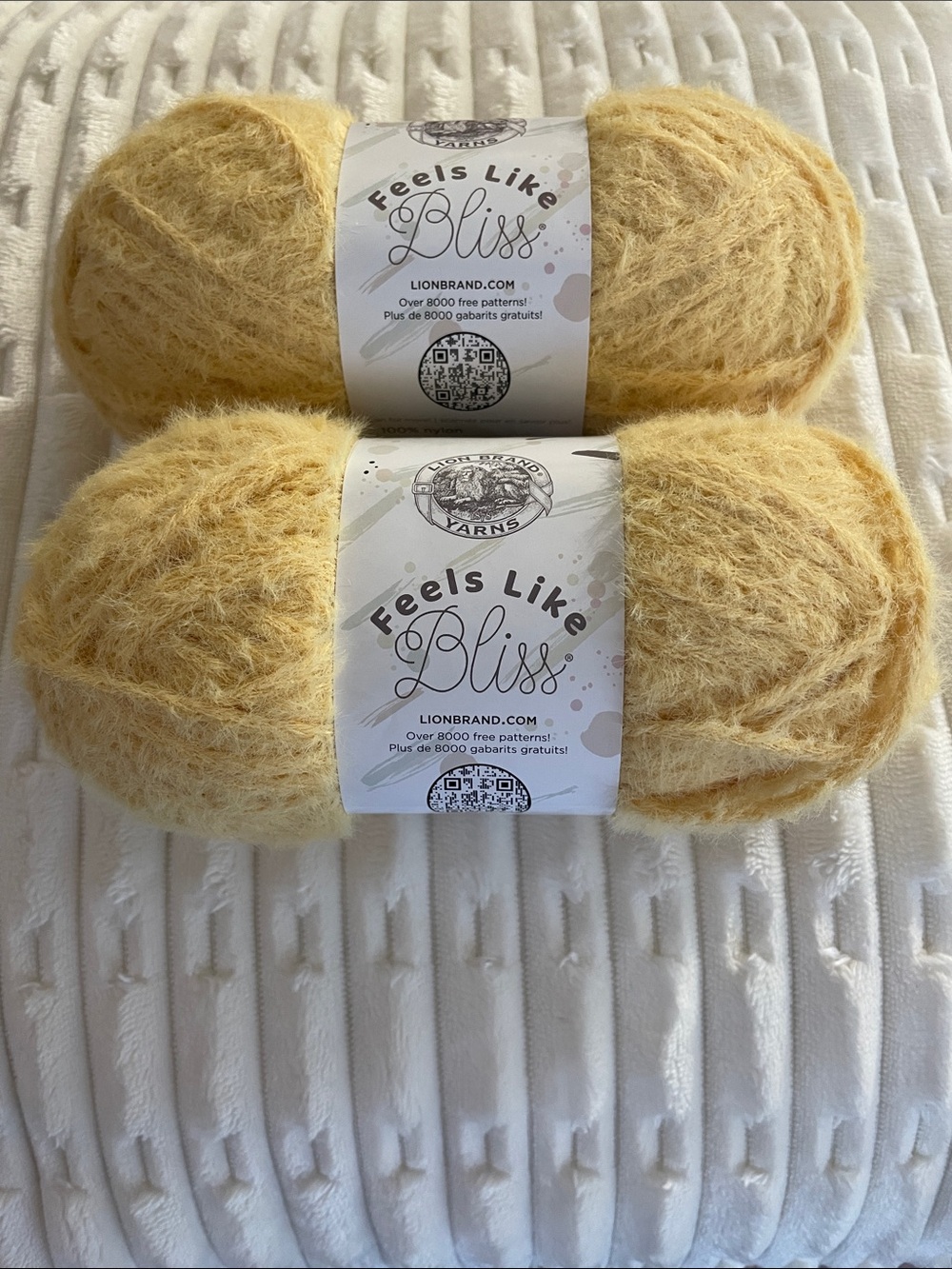 Feels Like Bliss Yarn in Mustard Yellow by Lion Brand